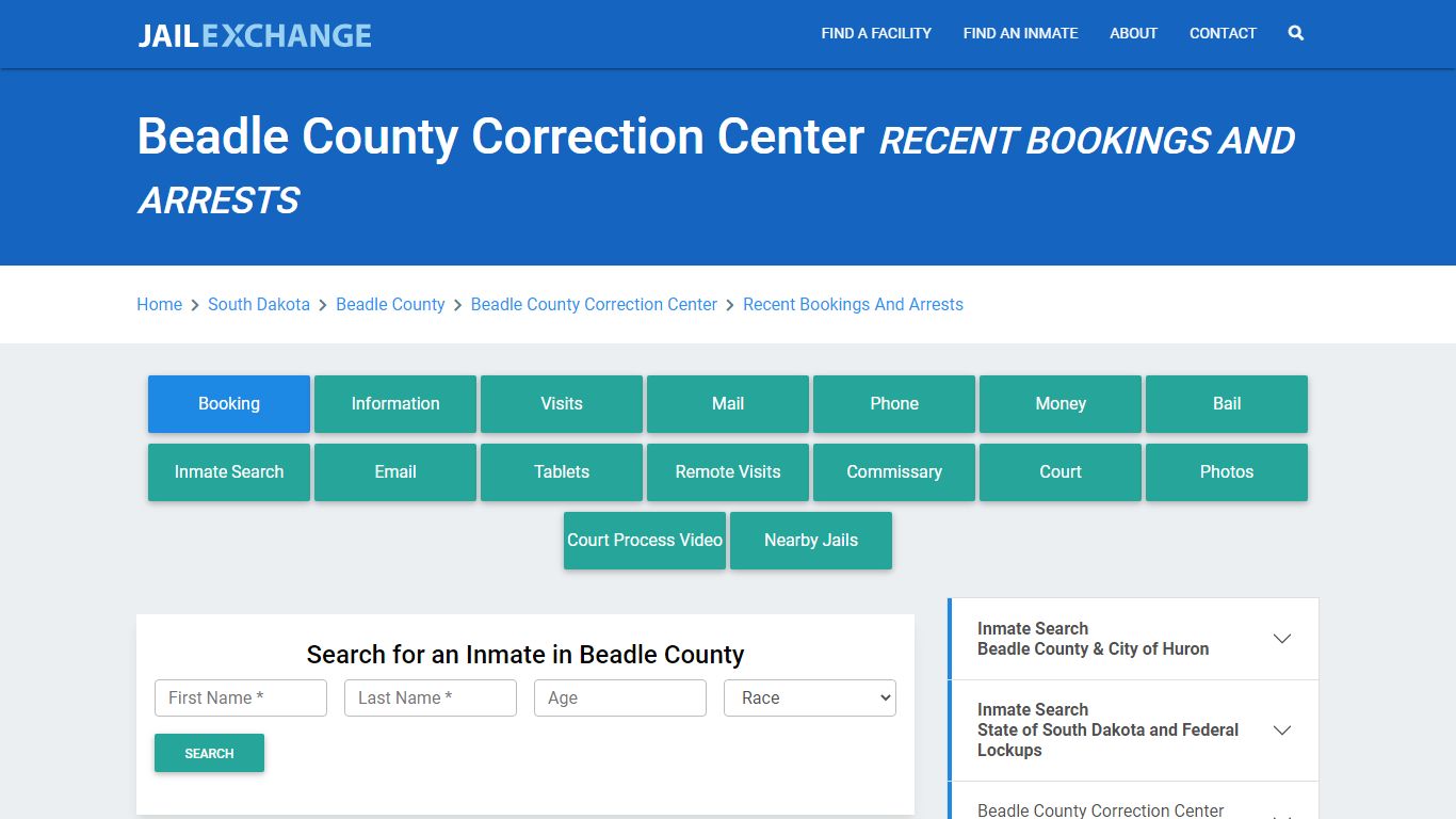 Beadle County Correction Center Recent Bookings And Arrests - Jail Exchange